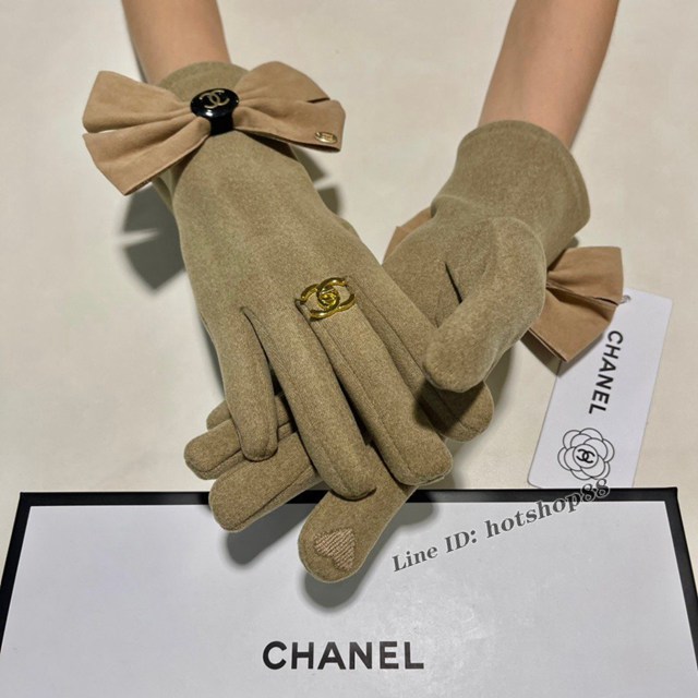 CHANEL專門店2022新款羊毛十懶兔毛內裏加絨女士手套 香奈兒懶兔毛羊毛手套 mmyj1669